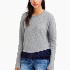 J. Crew Grey Sweater with Blue Peplum
